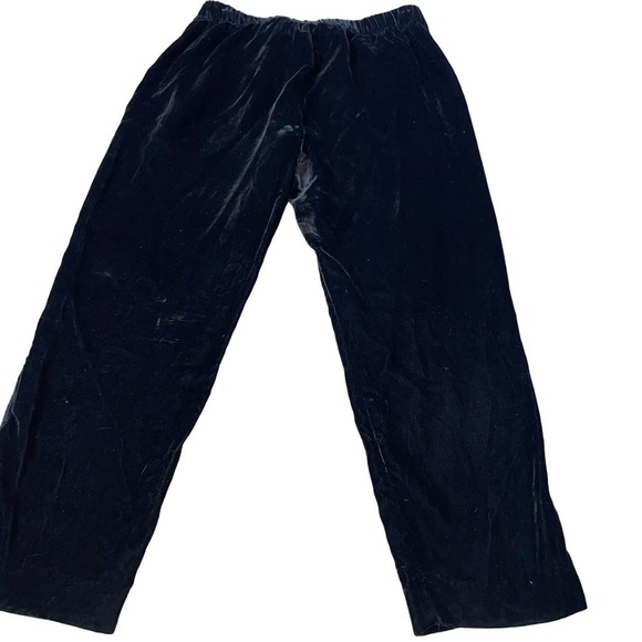 J. Crew Pull-on easy pants in velvet/velour sz 8 black Poll on elastic waist - Picture 2 of 9